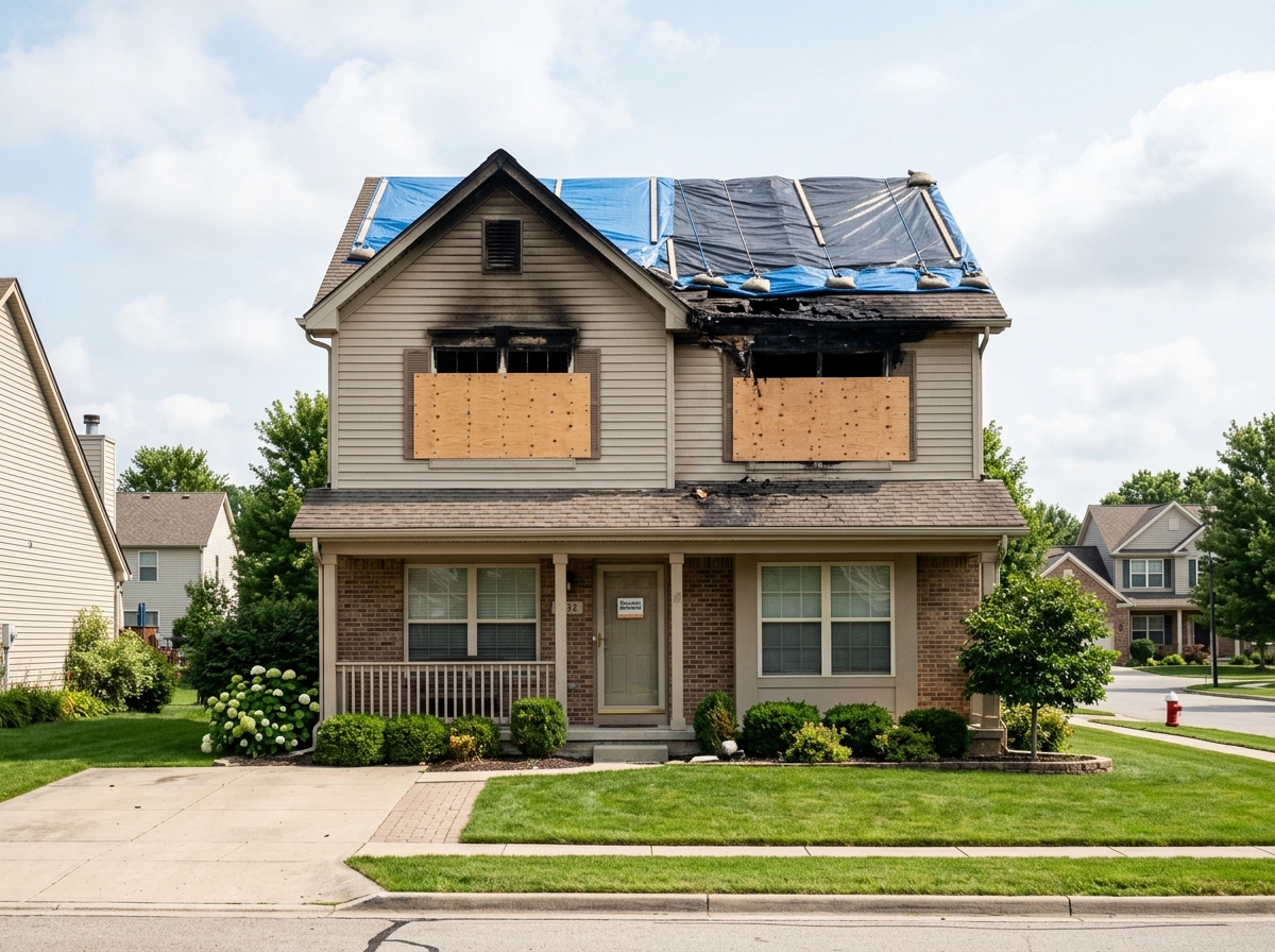 Fire damage emergency board-up in New Jersey
